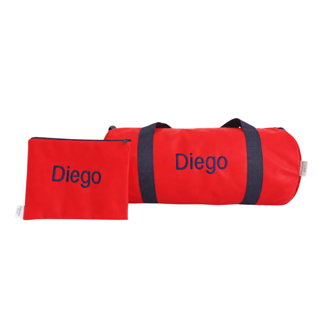 MALETA Y ESTUCHE ROJA ASA AZUL