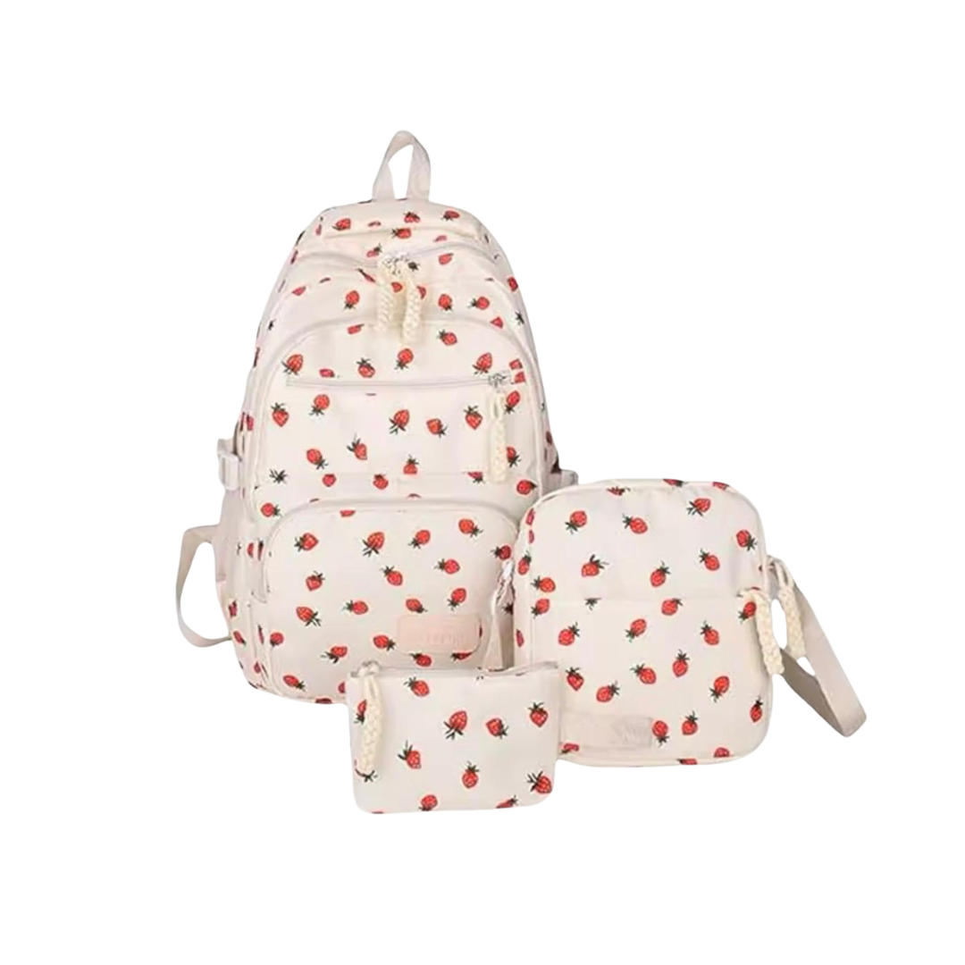 COMBO MOCHILA ESTAMPADO FRESAS