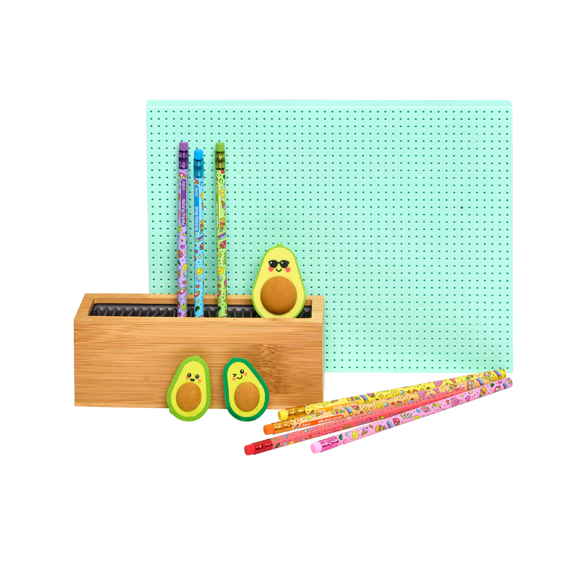 OOLY BORRADOR Y SACAPUNTAS AGUACATE 2 EN 1 SET DE 3
