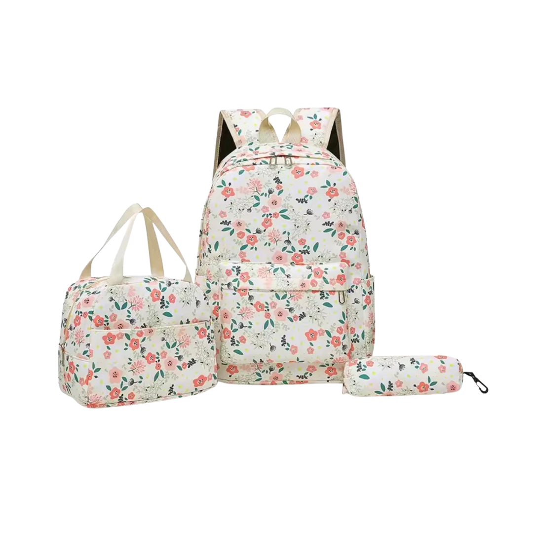 COMBO MOCHILA ESTAMPADO FLORES