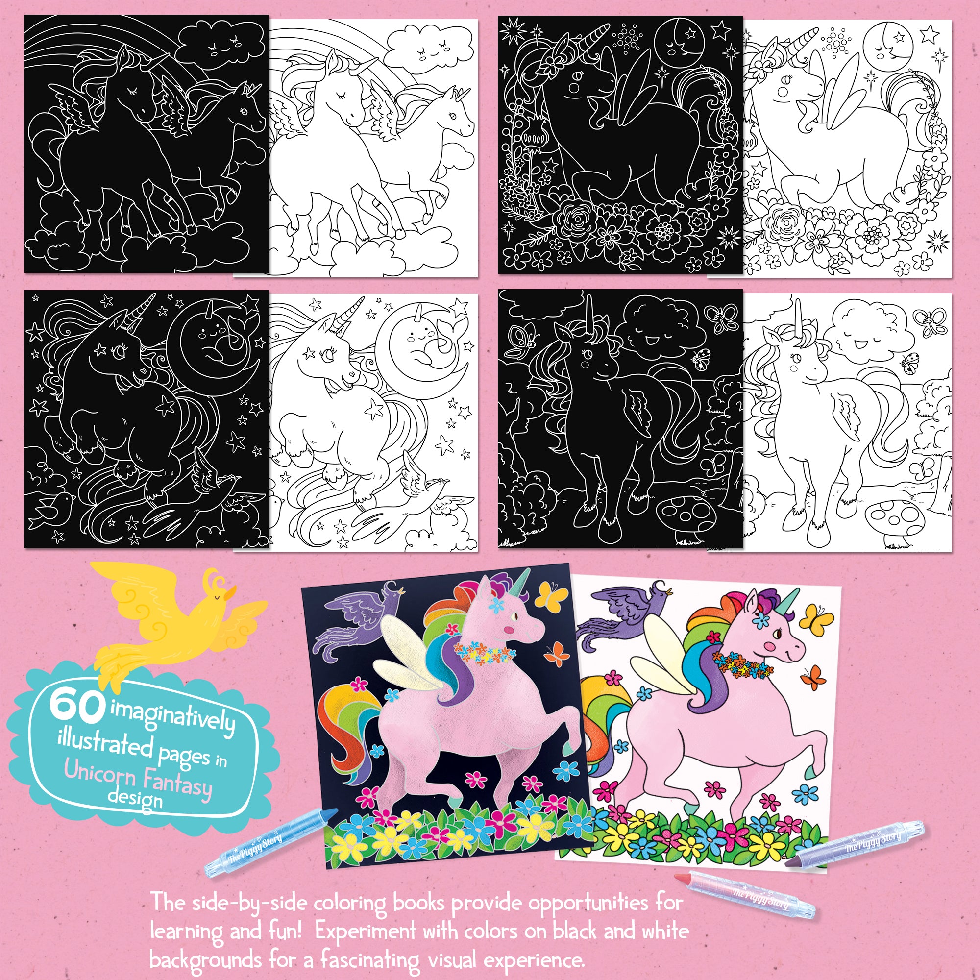 Piggy Story Libro para Colorear Unicornio