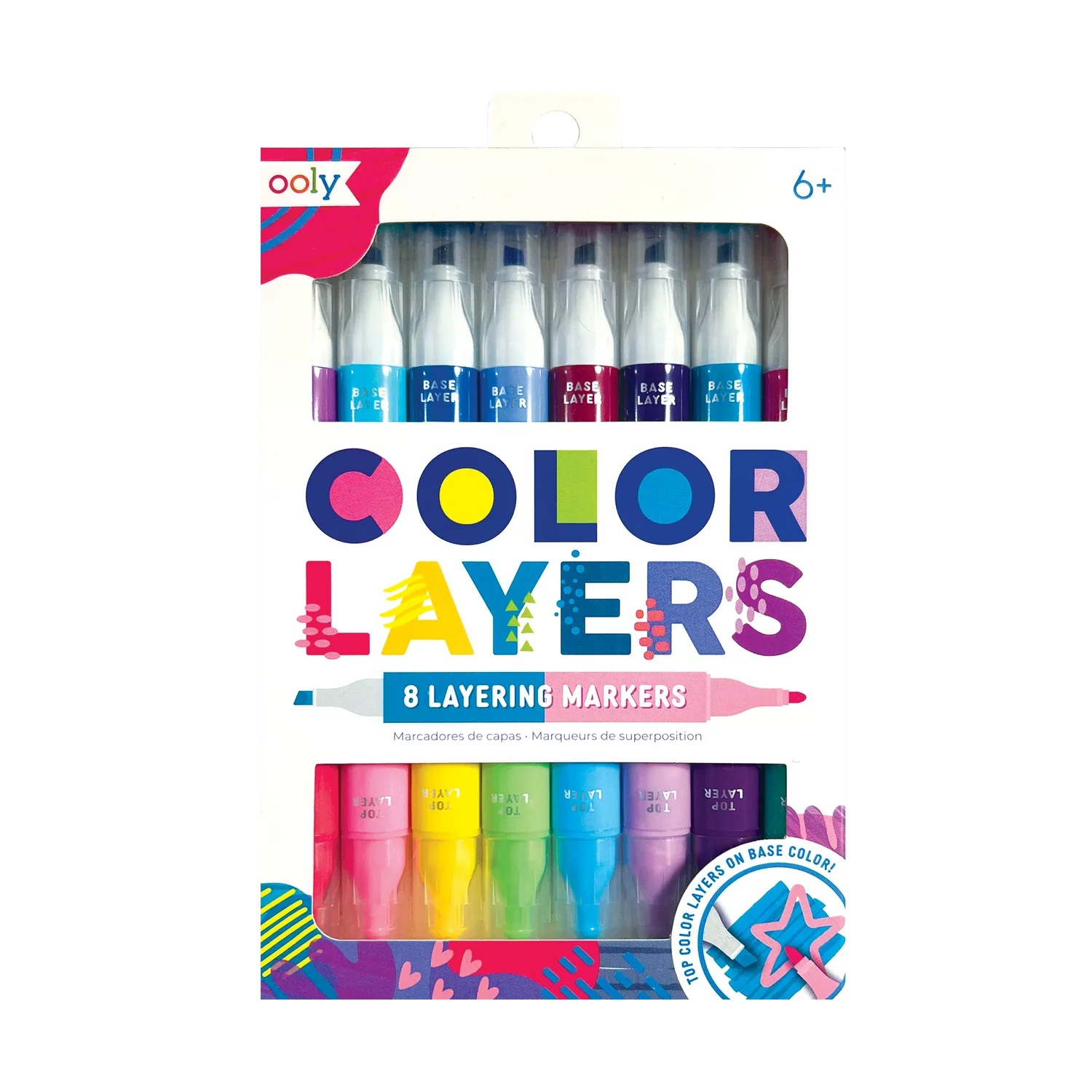 OOLY MARCADORES DE CAPAS DOBLE PUNTA COLOR LAYERS - SET DE 8