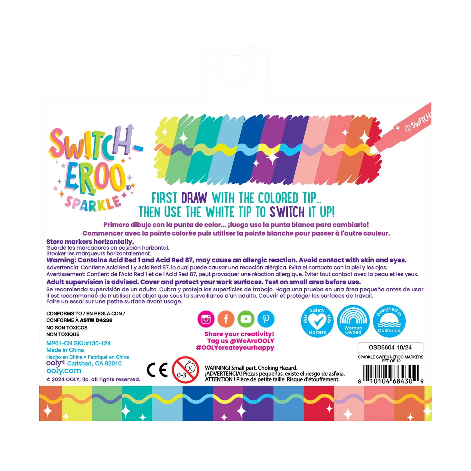 OOLY MARCADORES BRILLANTES CAMBIO DE COLOR SWTCH 12 PZAS