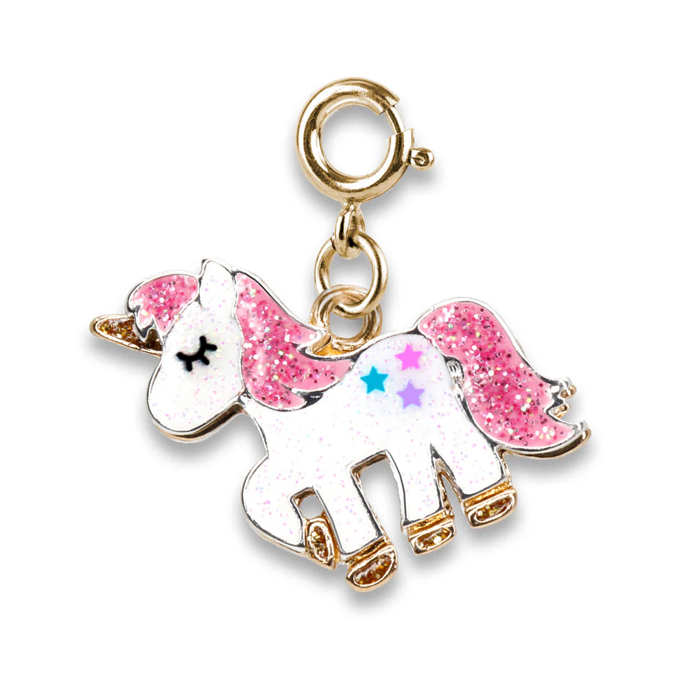 CHARM DE UNICORNIO CON BRILLO ROSA