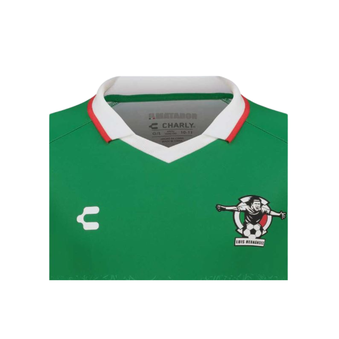 JERSEY CHARLY LEYENDAS LUIS HERNANDEZ COLOR VERDE PARA NIÑO