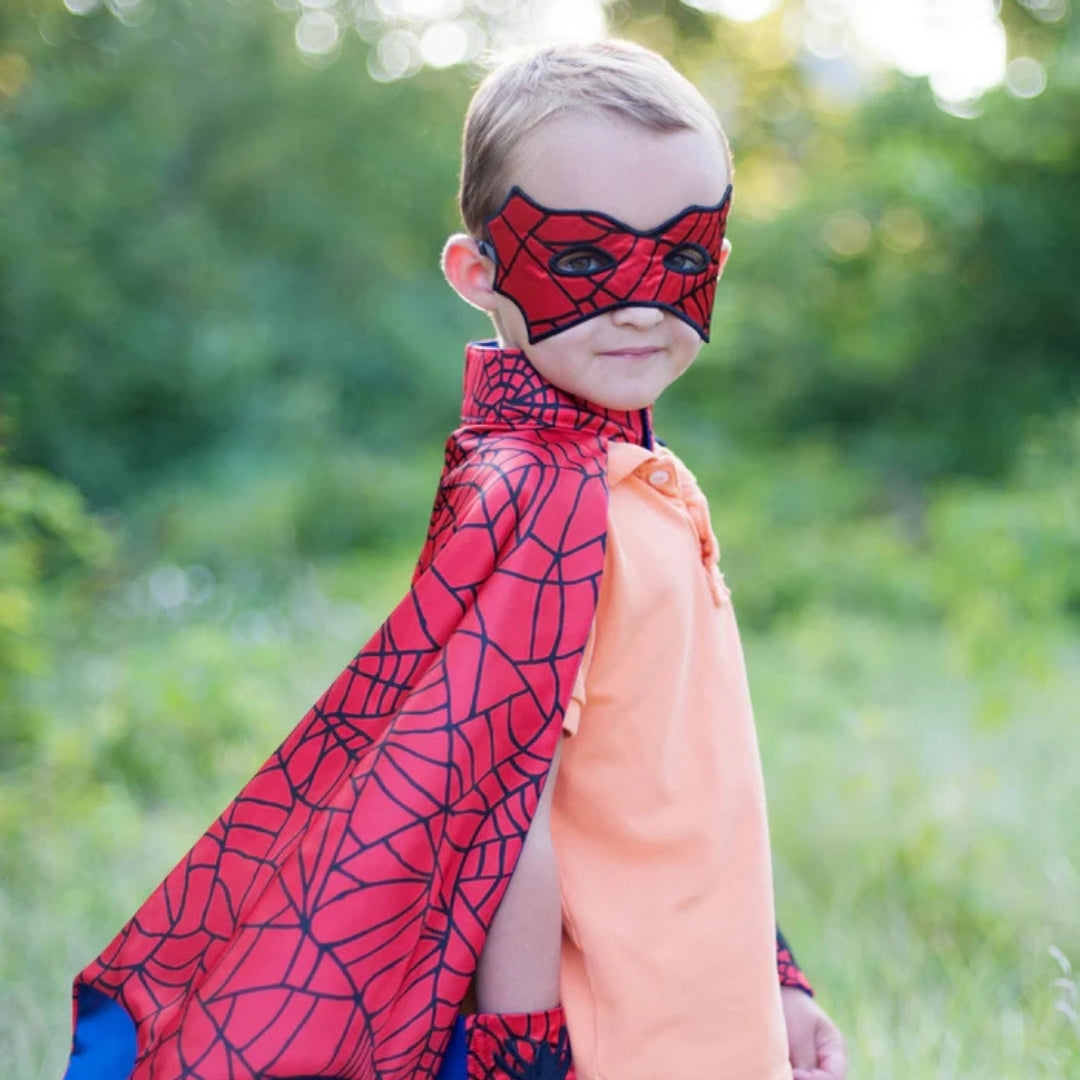 CAPA DE ARAÑA CON MASCARA Y MUÑEQUERAS