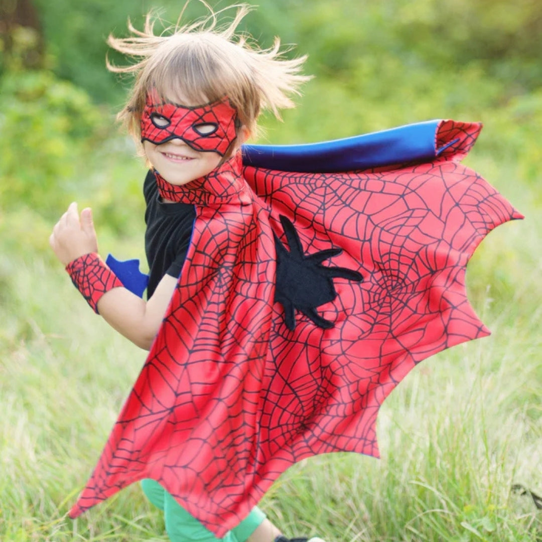 CAPA DE ARAÑA CON MASCARA Y MUÑEQUERAS