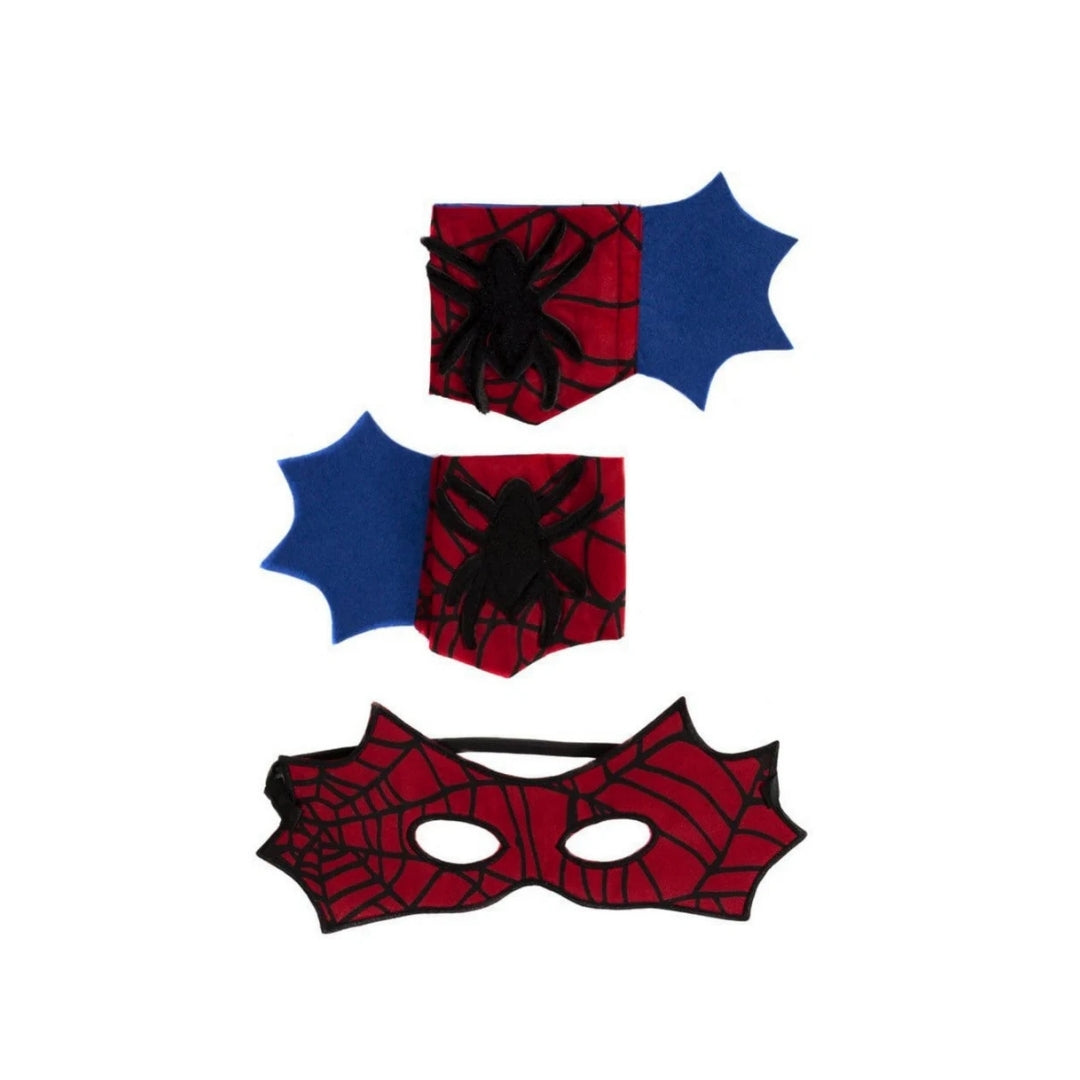 CAPA DE ARAÑA CON MASCARA Y MUÑEQUERAS