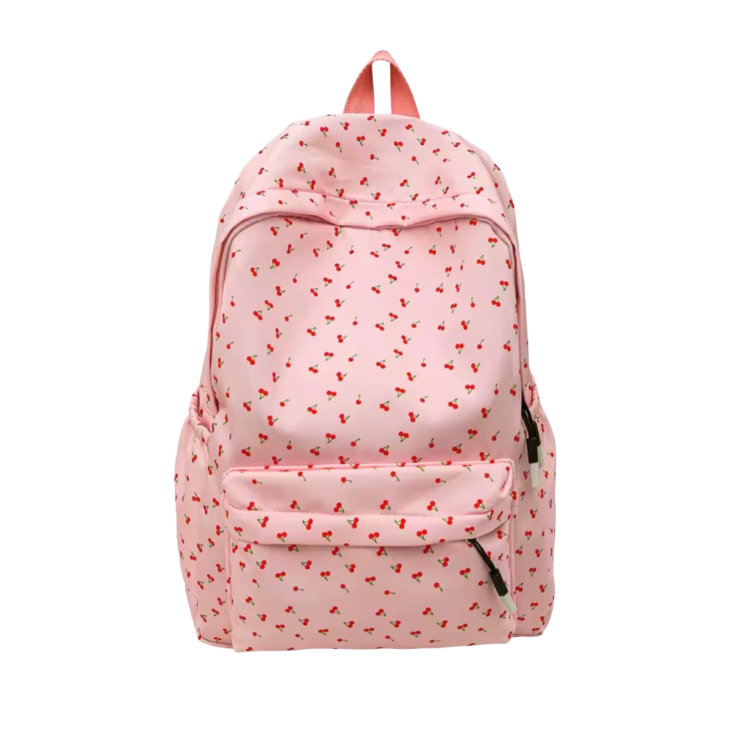 MOCHILA ROSA CEREZAS