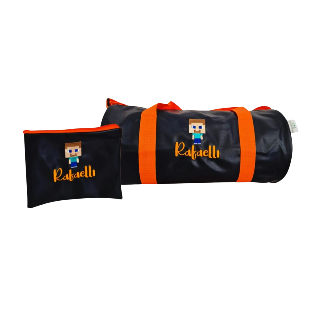 MALETA Y ESTUCHE AZUL ASA NARANJA