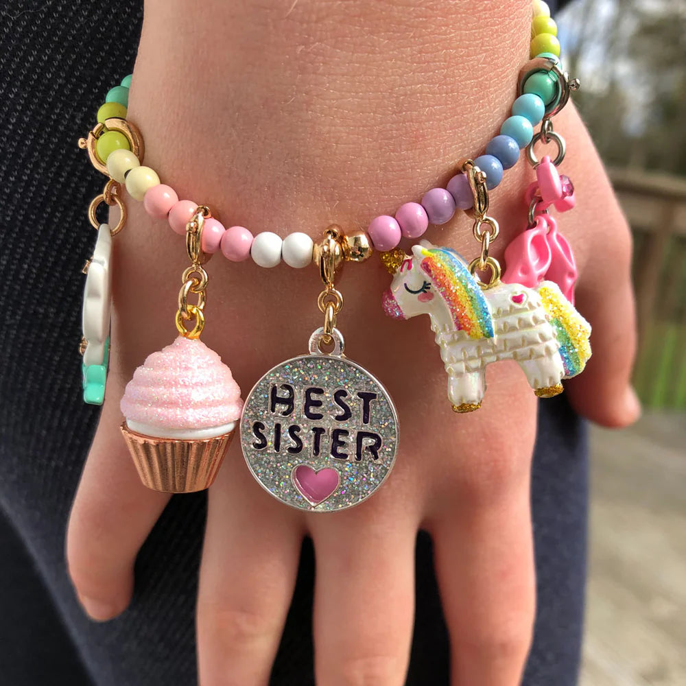 CHARM BEST SISTER CON CORAZÓN ROSA