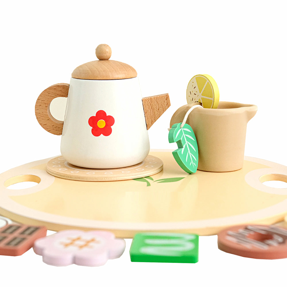 JUEGO DE TÉ ROSITA CORAZONES DE MADERA
