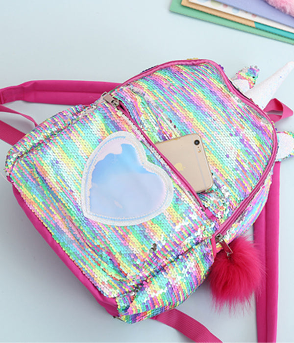 Mochila Lentejuela Corazon