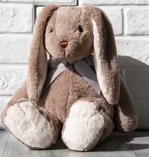 CONEJO DE PELUCHE LISTON GRANDE COLOR CAFE