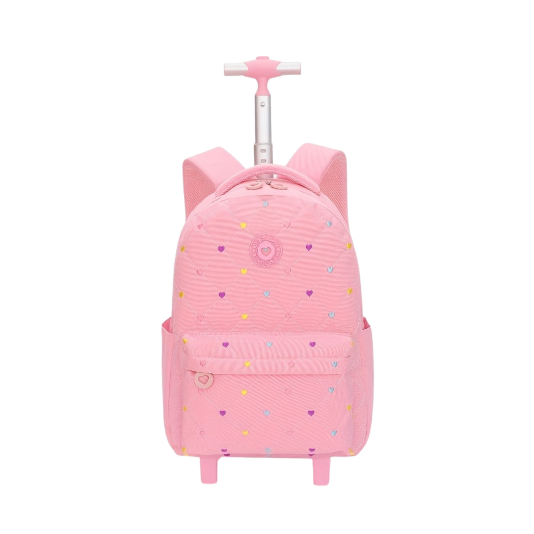 COMBO MOCHILA CORAZONES ROSA