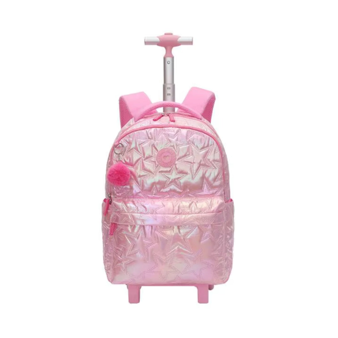 COMBO MOCHILA ESTRELLAS ROSA
