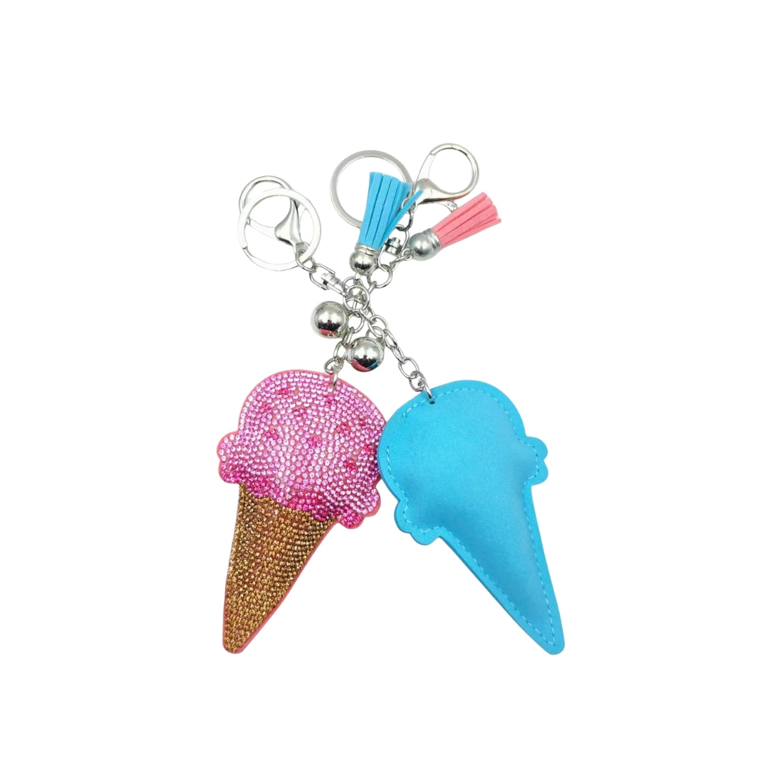 Llavero Helado Rosa