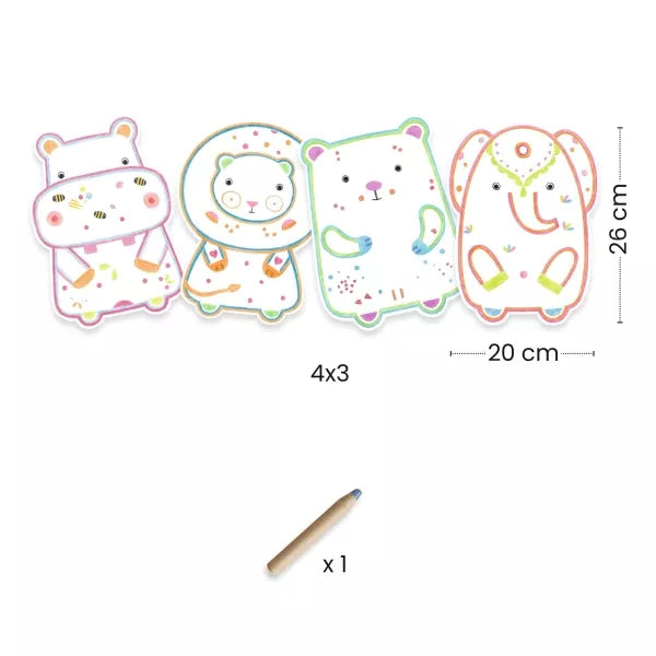 DJECO TARJETAS RASCA  ANIMALES