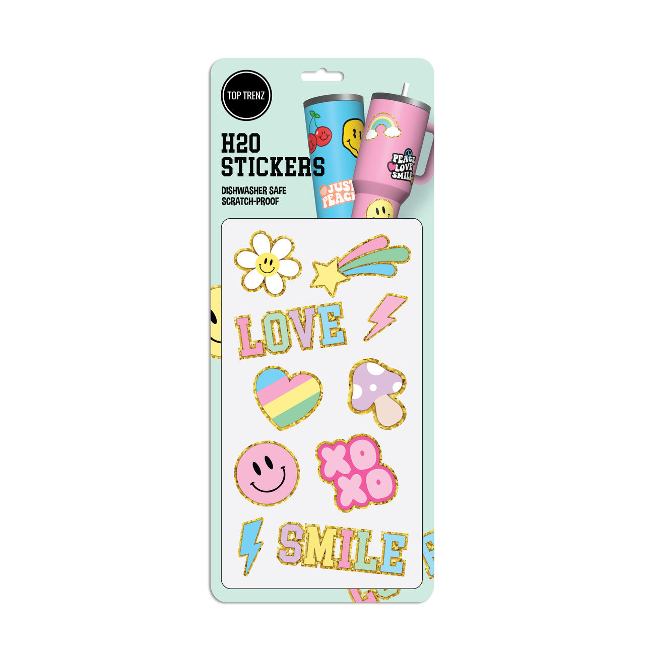 TOP TRENZ HOJA DE PEGATINAS PARA TERMO LOVE