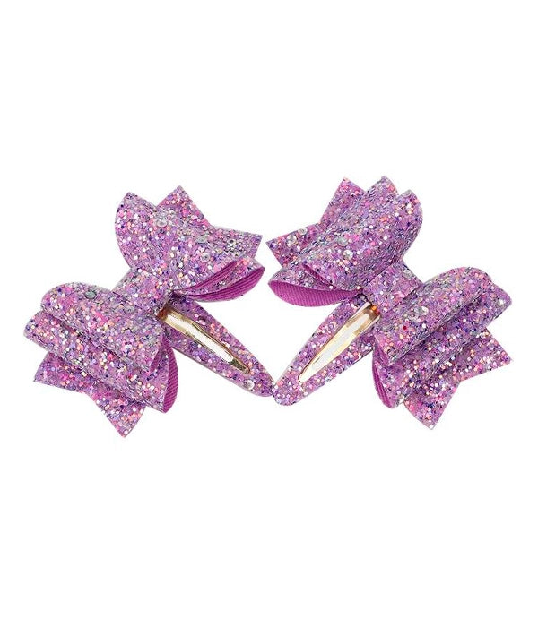 Set de Clips Moño Glitter