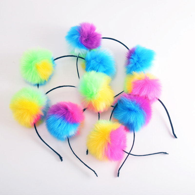 DIADEMA POMPONES NEÓN