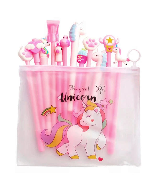 SET DE 10 UNIDADES DE PLUMAS DE GEL DE UNICORNIO