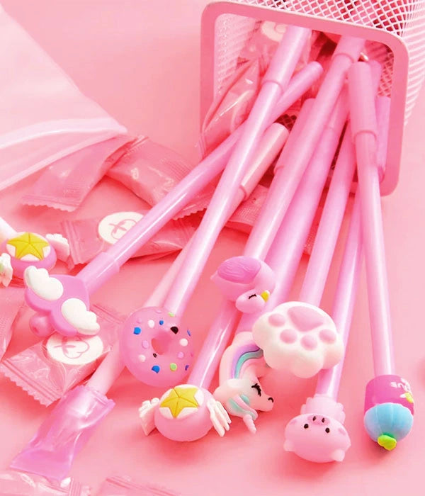SET DE 10 UNIDADES DE PLUMAS DE GEL DE UNICORNIO
