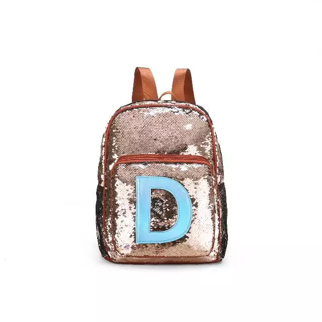 MOCHILA LENTEJUELAS LETRA D
