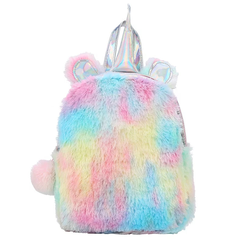 MOCHILA DE FELPA UNICORNIO