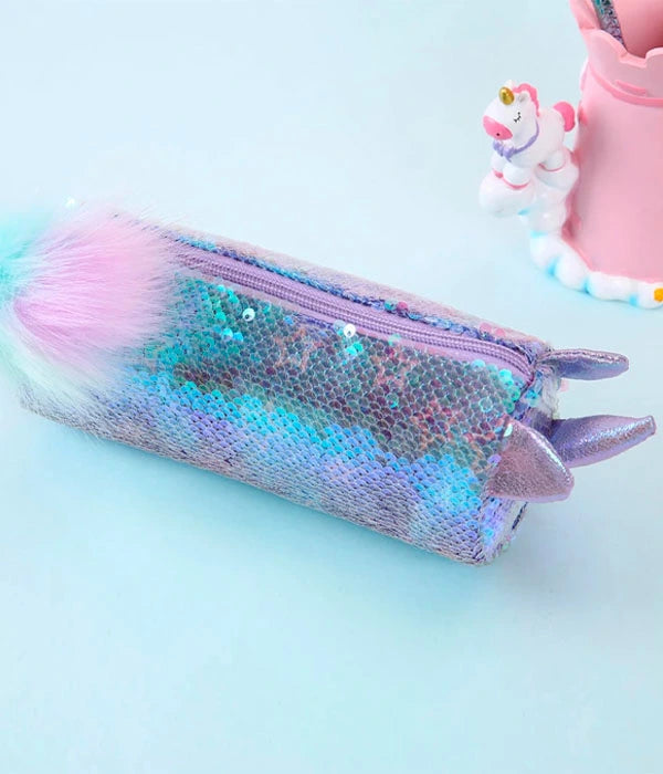 CARTUCHERA DE UNICORNIO CON LENTEJUELAS