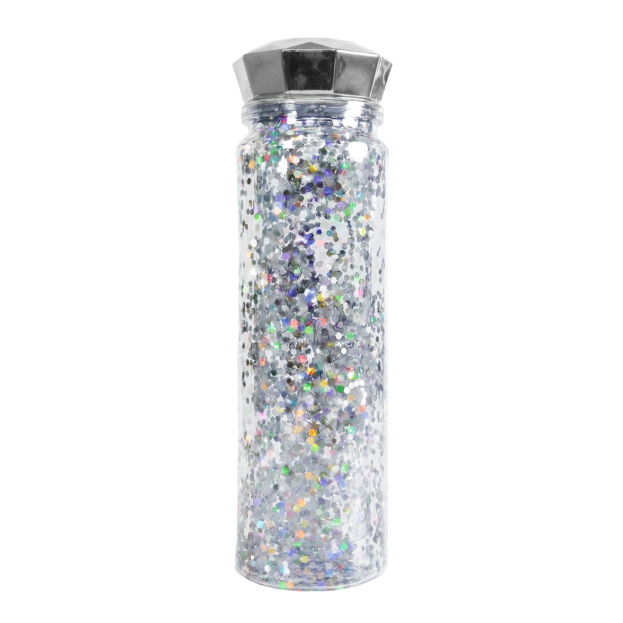 BEWALTZ BOTELLA DE AGUA GLITTER CON TAPA HEXAGONAL