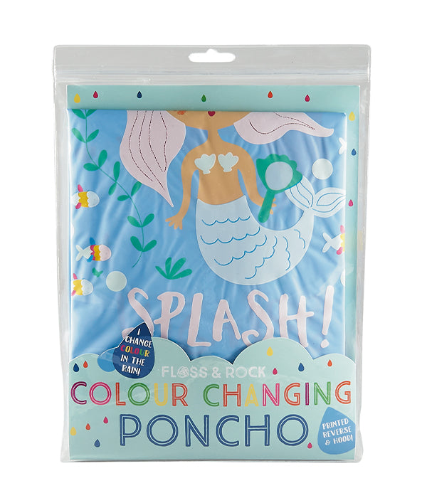 FLOSS &amp; ROCKPONCHO IMPERMEABLE SIRENA(CAMBIA DE COLOR CON EL AGUA)
