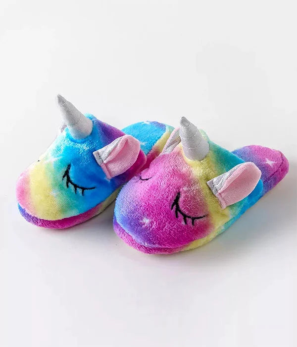 PANTUFLAS DE UNICORNIO DE FELPA