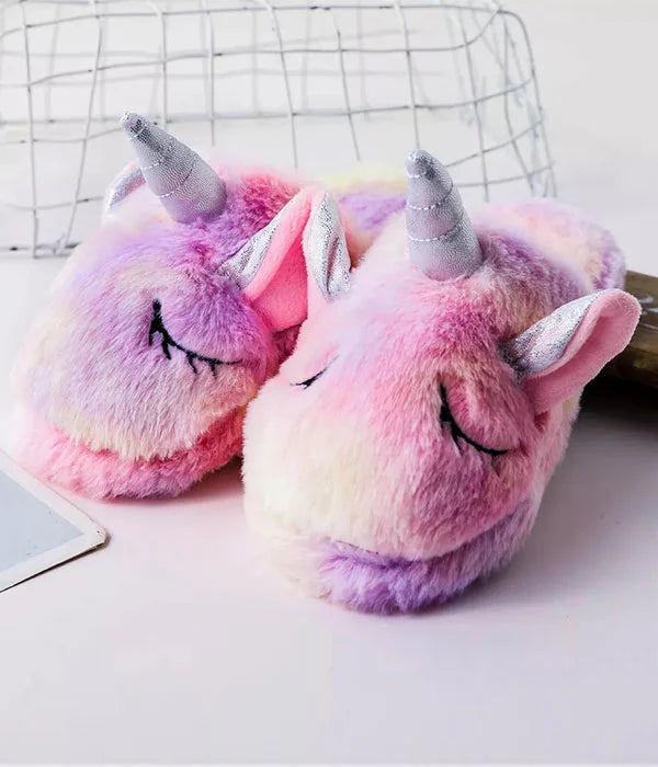 PANTUFLAS DE UNICORNIO DE FELPA