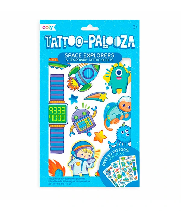 TATUAJES TEMPORALES TATOO-PALOOZA SPACE EXPLORERS